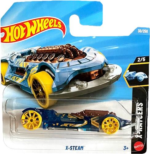 HOT WHEELS X-STEAM RACERS 30/250 BLUE YELLOW HW X-RACERS 2/5 1:64 SHORT CARD 2026