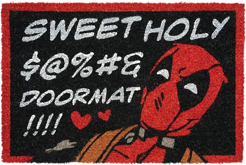 MARVEL, Decoratieve Deurmat Deadpool Patroon 40x60cm Antislip, Zwart / Rood
