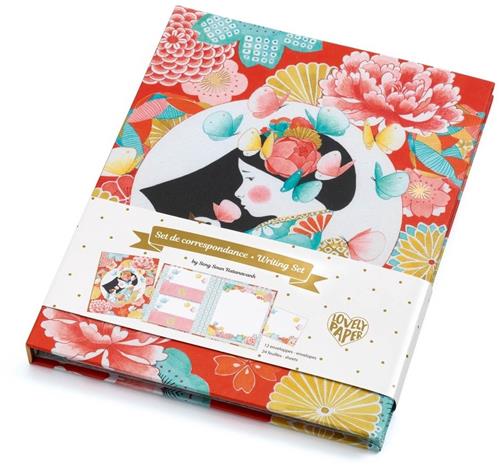 Djeco schrijfset Misa - correspondentieset met bloemige illustraties.