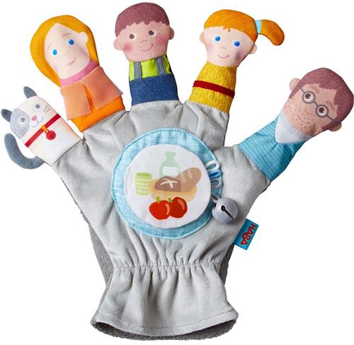 Haba speelhandschoen familie handpop educatief speelgoed.