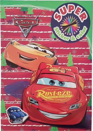 Disney Kerst Super Sticker & Color Kleurboek "Cars"
