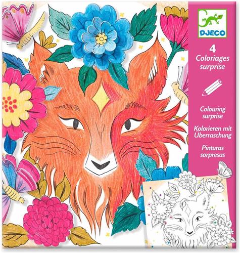 Djeco Kleurplaten die Verrassen - Bosdieren