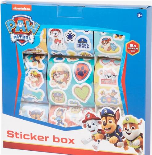 Paw Patrol Stickerbox 8 rollen en 20 foam stickers