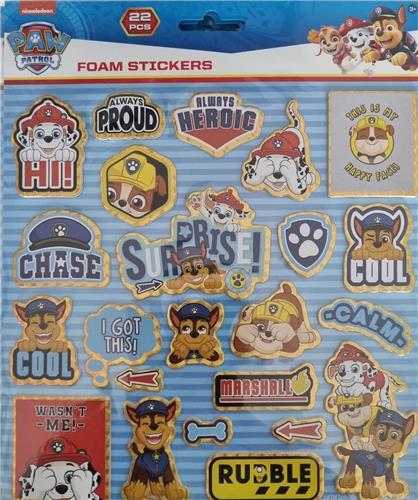 Paw Patrol - Stickervel - 22 Foamstickers - Chase - Nieuwste Editie