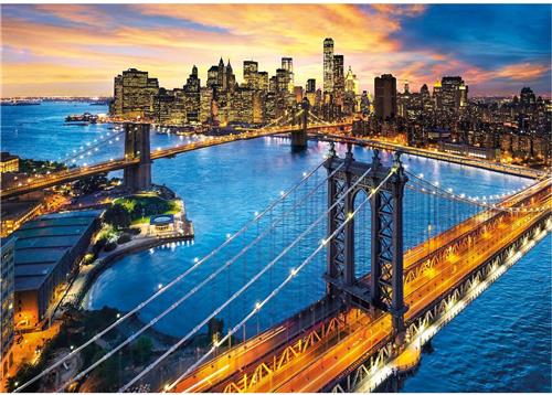 Clementoni puzzel 1000 stukjes- von New York Manhattan - Fluoriserend - 69x50 cm