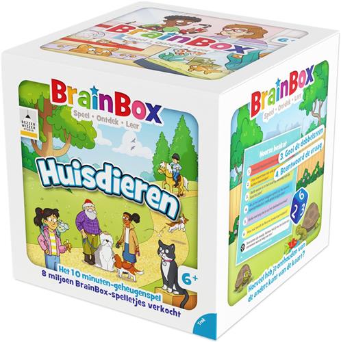 Asmodee educatief kaartspel BrainBox Huisdieren voor kinderen.