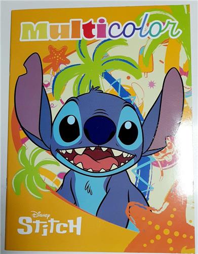 Multicolor kleurboek - Disney Stitch - palmbomen tropisch ijsje - geel oranje - 32blz met voorbeelden