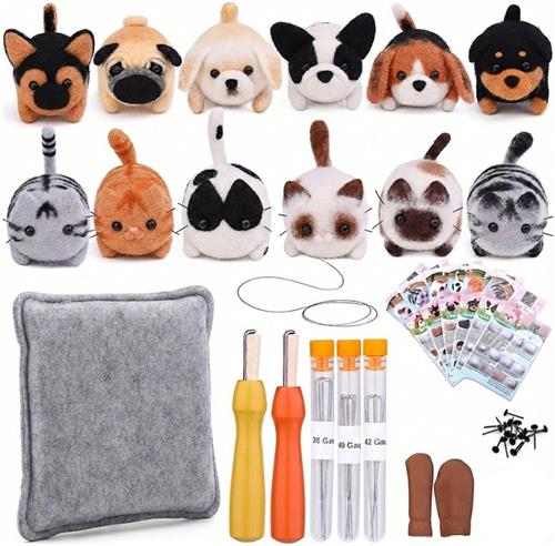 Somstyle Complete Naaldvilten Starterset - 45-Delig - Viltwol - Vilt Naalden Pakket - Droogvilten