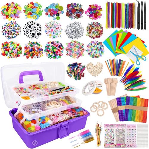 Equivera Knutselkoffer - Knutselset voor jongens en meisjes - Knutseldoos - Knutselkoffer voor Jongens en Meisjes - Knutselkoffer Kinderen - Cadeautip voor uw kind!