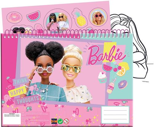 Barbie tekenblok met stickers - 40 vellen creatief speelgoed.