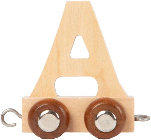 Lettertrein jongensnaam "Elias" inclusief Locomotief en sluitwagen blank hout Small Foot