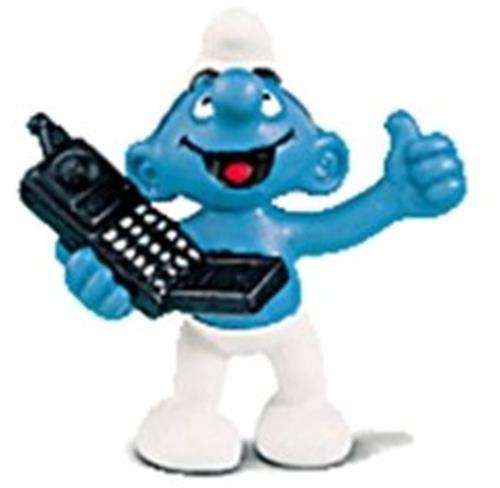 Smurf met telefoon / GSM - de smurfen - Schleich speelfiguurtje - 20438 - 5,5 cm