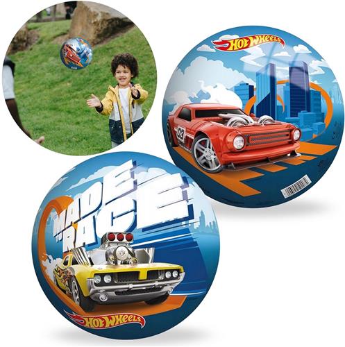 Hot Wheels Gekleurde rubberen bal 23 cm, lichtgewicht, STRANDBAL, OM TE SPELEN, VOOR KINDEREN VANAF 10 MAANDEN