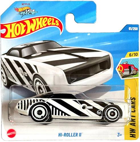 HOT WHEELS HI-ROLLER II BLACK/ WHITE 61/250 HW ART CARS 6/10