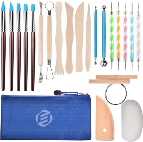 Equivera Pottenbakken Gereedschap - Pottenbakkersgereedschapset - Boetseer Gereedschap - Klei Gereedschap - Boetseer Set - Beeldhouwen - Pottenbakken - Boetseergereedschap - Kleigereedschap - Modelleergereedschap