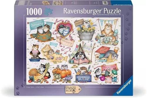 Puzzle 1000 Kalendarz Szalonych KotÃ³w