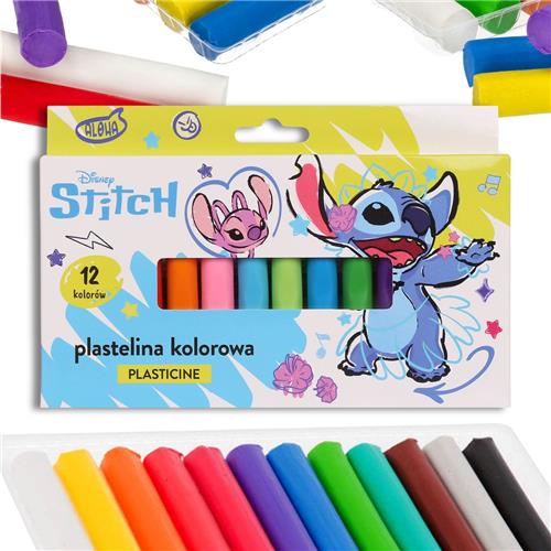 DISNEY Stitch VEILIGE, kleurrijke SHOOLKLEI voor kinderen, set 12 KLEUREN