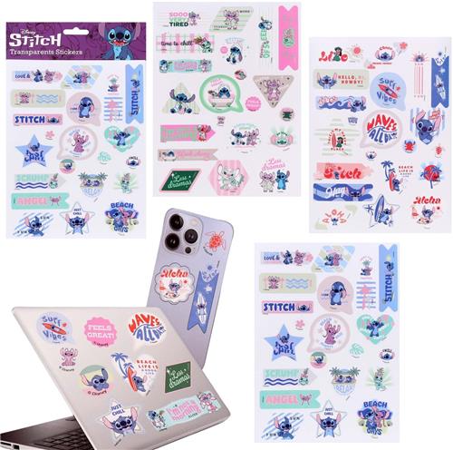 DISNEY Stitch Transparante stickers voor decoratie, herbruikbaar SET 63 STUK