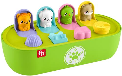 Mattel Fisher-Price pop-up activiteitenspeelgoed huisdieren educatief.