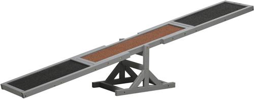 Hondenwip  Hondenspeeltoestel  Agility Wip  Balansbalk  Hondenwip Grijs Bruin  Stevig Dennenhout  Antislip Coating 180x30x30 cm