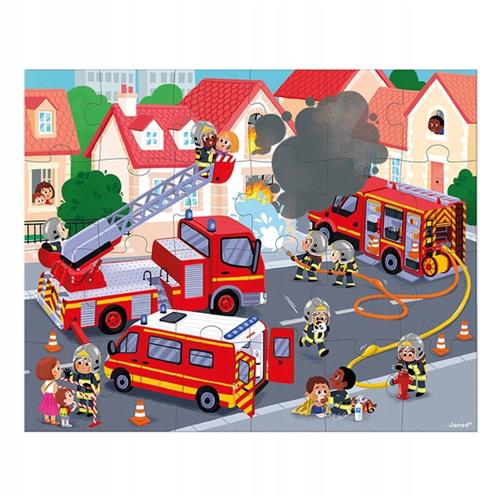 Janod Brandweer Puzzel in Koffer - 24 Stukken - Vanaf 3 Jaar