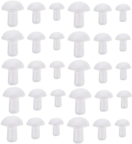 Thelau - Set van 100 stuks knutselvormen van piepschuim - DIY paddenstoelen, ornamenten, bloemen - ongelakt wit speelgoed