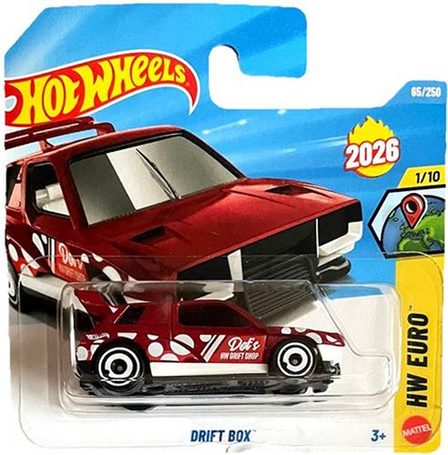 HOT WHEELS DRIFT BOX DOT'S RED 65/250 HW EURO 1/10 SHORT CARD 2026