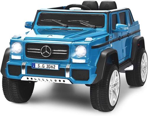 COSTWAY Mercedes-Benz Maybach Elektrische kinderauto, 12 V, met muziek, claxon en ledverlichting, 2,5-5,5 km/u, incl. 2,4 G-afstandsbediening, voor kinderen vanaf 3 jaar (blauw)