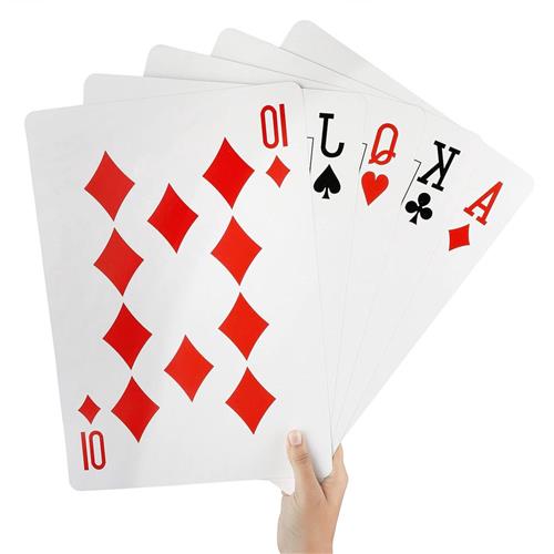 Jumbo Geplastificeerde Speelkaarten - Set van Grote Kaarten Voor Familiespel - Ideale Spelkaarten voor BBQ Party & Casino Poker - Geschikt voor Binnen en Buiten gebruik - Speelplezier voor 3 Jaar en ouder