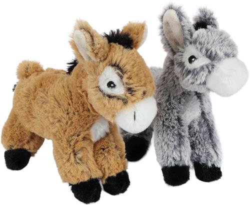 PIA Soft Toys - Set van 2 Pluche Ezel Knuffels - staand - 2 ass. - 16 cm