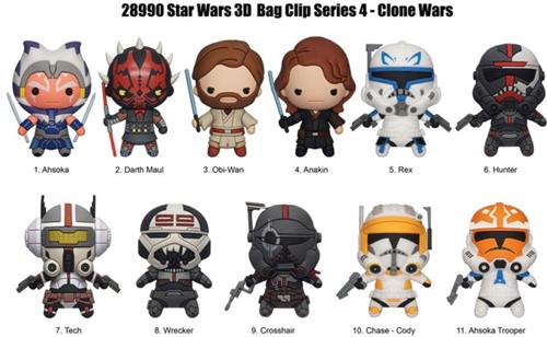 Star Wars Clone Wars 3D PVC Bag Clips Series 4 Display (24)