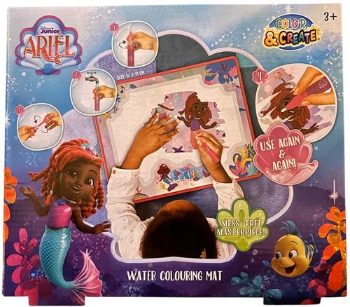 Disney Junior Ariel Water Kleurmat  Magisch Tekenkleed met Waterpen  Herbruikbaar Speelkleed