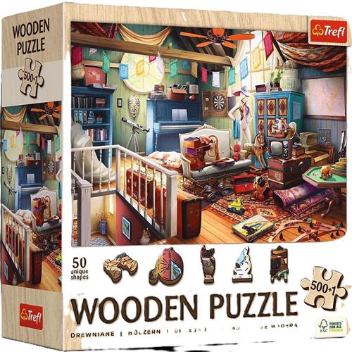 PUZZLE 500+1 Puzzle Drewniane Skarby na strychu 20220 - PUZZEL 500+1 Houten puzzel Schatten op zolder 20220
