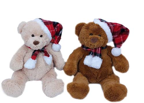 PIA Soft Toys - Set van 2 Pluche Kerstberen - 2 ass. - 43 cm