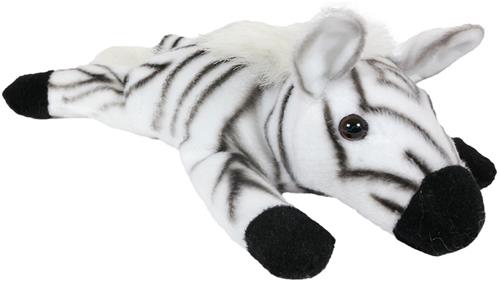 PIA Soft Toys - Pluche Zebra met bonen Knuffel - Liggend - 24 cm