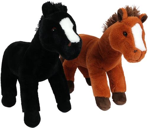 PIA Soft Toys - Set van 2 Pluche Paarden Knuffels - staand - 2 ass. - 30 cm