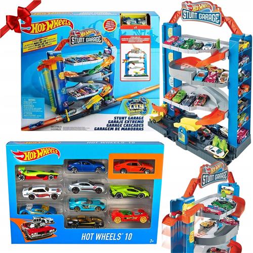 Hot Wheels Parkeergarage met Lift, Circuits & 10 Auto's