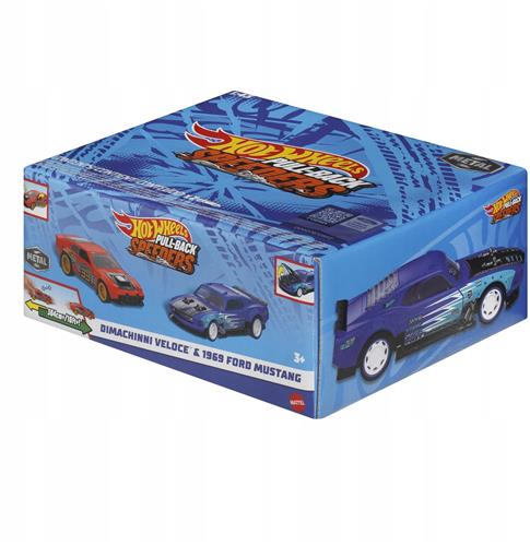 Hot Wheels Pull-Back Speeders: Mustang en Dimachinni Veloce, 1:43