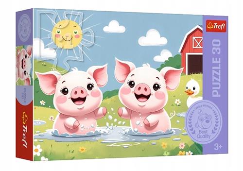 Trefl Puzzel 30 Stukjes: Vrolijk Leven op de Boerderij met Varkentjes