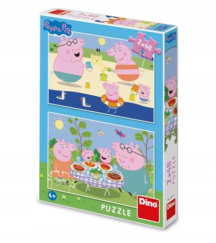 Peppa Pig Vakantie Puzzel 2x48 Stukjes