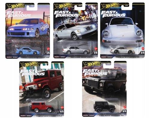 Hot Wheels Premium Fast & Furious-set - 5 auto's