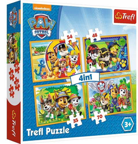 Paw Patrol Stadsuitje Puzzel Set 4 in 1