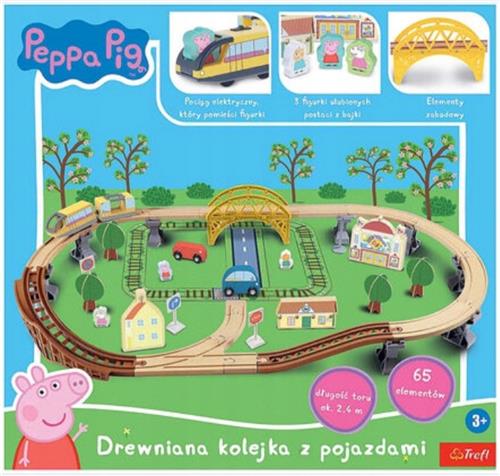 Houten Treinbaan Peppa Pig Elektrisch 65 Delen