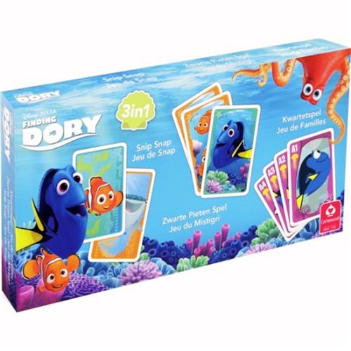 Disney Pixar Finding Dory 3-in-1 Kaartspel - Kwartet - Pieten Spel - Snaip Snap - 4+