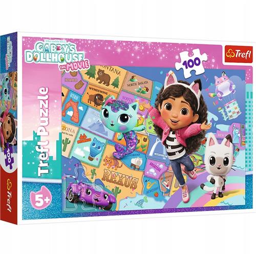 Trefl 100-delige Puzzel - Vriendschap in het Kattenhuis, Gabby's Poppenhuis