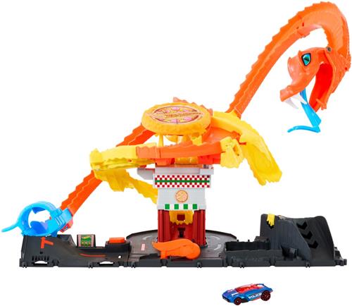 Hot Wheels City Pizzatrac: Cobra Aanval Racebaan met Auto