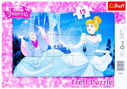 Trefl puzzel 15-delige Disney Assepoester met frame