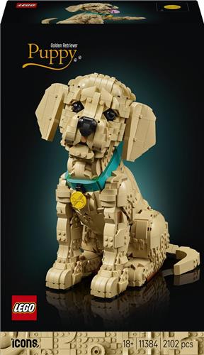 LEGOÂ® Icons Golden Retriever Puppy - Decoratieve Dierenfiguur - Bouwset voor Volwassenen - 11384