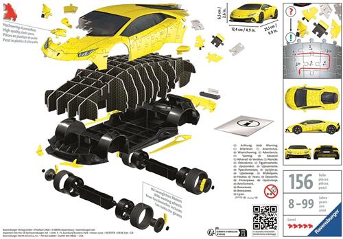 Ravensburger 3D Puzzel Lamborghini Huracan Evo - 156 Stukjes