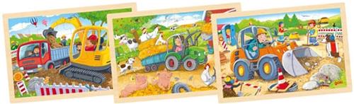 Goki - Set van 3 puzzels - 3 x 24 stukjes - 30 x 20 cm